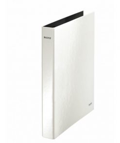 Zakladač 4-krúžkový Leitz WOW laminovaný 4cm perleťovo biely