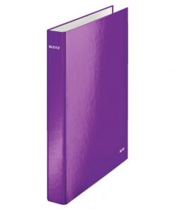 Zakladač 4-krúžkový Leitz WOW laminovaný 4cm purpurový