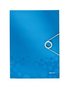 Plastový obal s gumičkou Leitz WOW metalický modrý
