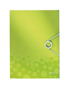 Plastový obal s gumičkou Leitz WOW metalický zelený