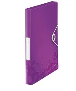 Plastový box s gumičkou Leitz WOW purpurový