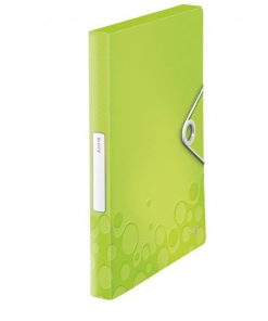 Plastový box s gumičkou Leitz WOW metalický zelený