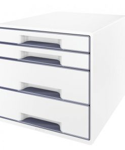 Zásuvkový box Leitz WOW so 4 zásuvkami sivý