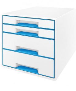Zásuvkový box Leitz WOW so 4 zásuvkami modrý