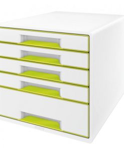 Zásuvkový box Leitz WOW s 5 zásuvkami metalický zelený