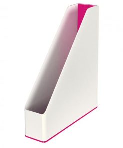 Stojan na časopisy Leitz WOW biely/metalický ružový