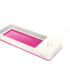 Stolový organizér s bezdrôtovým nabíjaním Leitz WOW metalický ružový