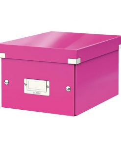 Malá krabica Click & Store metalická ružová