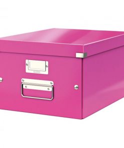 Stredná krabica Click & Store ružová