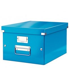 Stredná krabica Click & Store metalická modrá