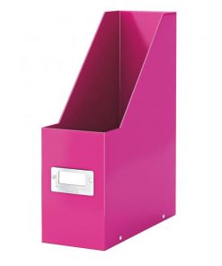 Stojan na časopisy Leitz Click & Store metalická ružová
