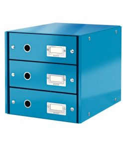 Zásuvkový box Leitz Click & Store 3 zásuvky metalická modrá