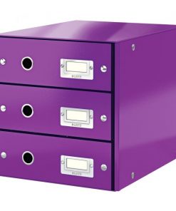 Zásuvkový box Leitz Click & Store 3 zásuvky purpurová