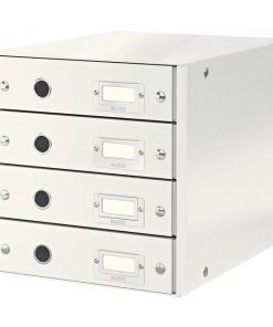 Zásuvkový box Leitz Click & Store 4 zásuvky biely