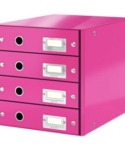 Zásuvkový box Leitz Click & Store 4 zásuvky ružový