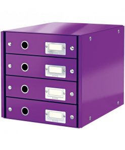 Zásuvkový box Leitz Click & Store 4 zásuvky purpurový