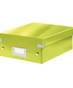 Malá organizačná krabica Click & Store metalická zelená