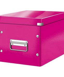 Štvorcová krabica A5 (M) Click & Store metalická ružová
