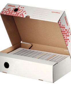 Archívny box Esselte Speedbox so sklápacím vekom 80mm biely/červený