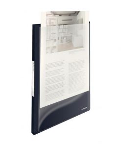 Katalógová kniha 40 Esselte Vivida s predným vreckom čierna