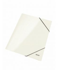 Kartónový obal lesklý s gumičkou Leitz WOW perleťovo biely