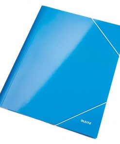 Kartónový obal lesklý s gumičkou Leitz WOW modrý