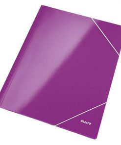 Kartónový obal lesklý s gumičkou Leitz WOW purpurový