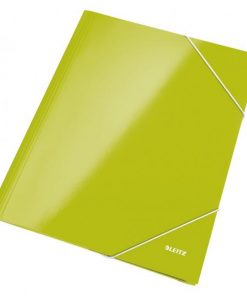 Kartónový obal lesklý s gumičkou Leitz WOW zelený
