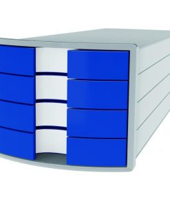 Zásuvkový box Impuls sivý/modrý