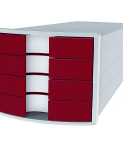 Zásuvkový box Impuls sivý/červený