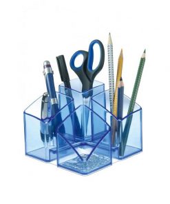 Stojan na perá HAN Scala priehľadný modrý