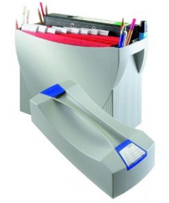 Prenosný box na závesné obaly HAN SWING s vekom sivý