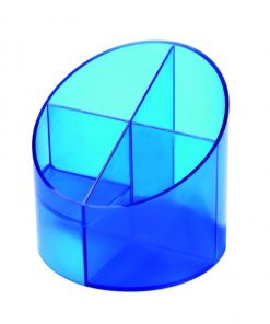 Stojan na perá Economy priehľadný modrý