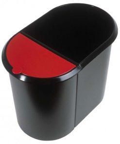 Kôš plastový na separovaný odpad Helit čierny/červená vložka
