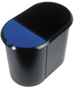 Kôš plastový na separovaný odpad Helit čierny/modrá vložka