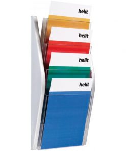 Prezentačný stojan Helit 4xA4 strieborný