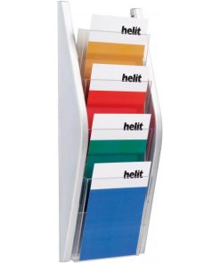 Prezentačný stojan Helit 4xA5 strieborný