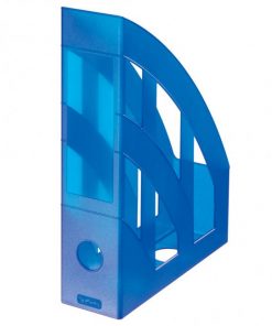 Stojan na časopisy Herlitz transparentný modrý
