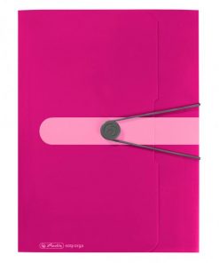 Plastový obal s gumičkou Herlitz Easy Orga ružový