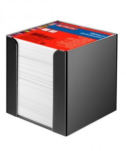 Poznámkový bloček kocka nelepená Herlitz 90x90x90mm biela v čiernej krabičke