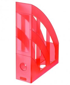 Stojan na časopisy Herlitz transparentný červený