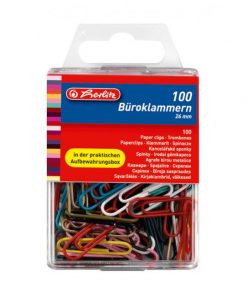 Spisové spony Herlitz 26mm 100ks farebné