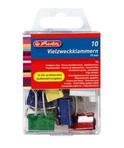 Klipy na dokumenty Herlitz 19mm farebné 10ks