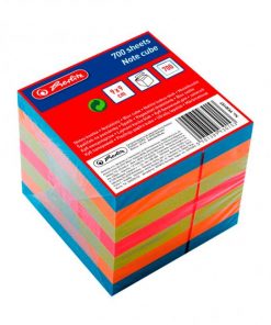 Poznámkový bloček kocka lepená Herlitz 90x90x90mm farebná