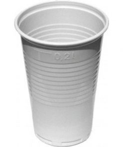 Poháre plastové 200 ml biele 100% recykel (100 ks)