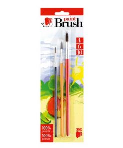 Sada štetcov 3ks 4-6-10 guľaté, farebná rúčka