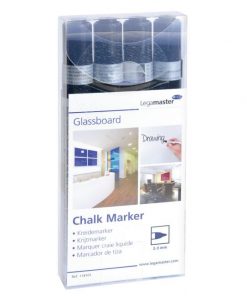 Kriedový popisovač GLASSBOARD čierny 4 ks