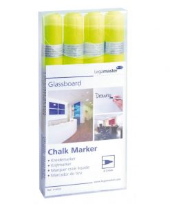 Kriedový popisovač GLASSBOARD žltý 4 ks