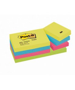 Samolepiaci bloček Post-it ENERGETIC, 38x51mm, 12x100 lístkov