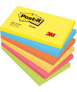 Samolepiaci bloček Post-it ENERGETIC 76x127mm, 6x100 lístkov